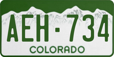 CO license plate AEH734