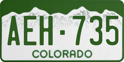 CO license plate AEH735