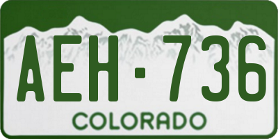 CO license plate AEH736