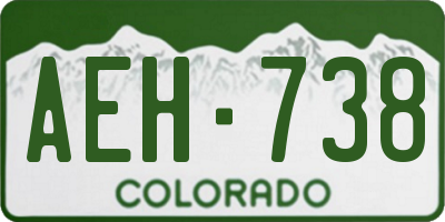 CO license plate AEH738