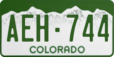 CO license plate AEH744