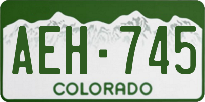 CO license plate AEH745