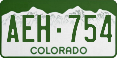 CO license plate AEH754