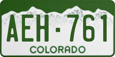 CO license plate AEH761