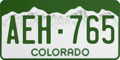CO license plate AEH765