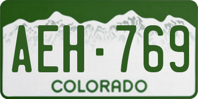 CO license plate AEH769