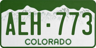 CO license plate AEH773
