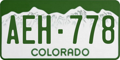 CO license plate AEH778