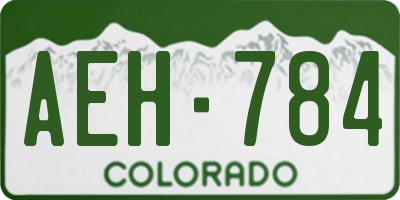 CO license plate AEH784