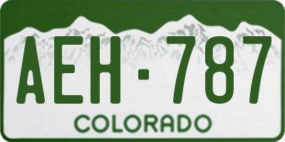 CO license plate AEH787
