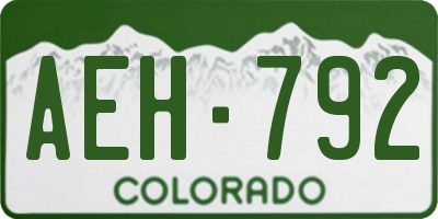 CO license plate AEH792