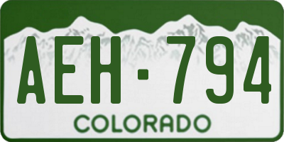 CO license plate AEH794