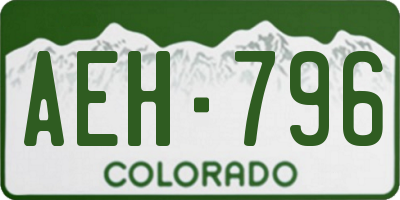 CO license plate AEH796