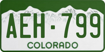 CO license plate AEH799