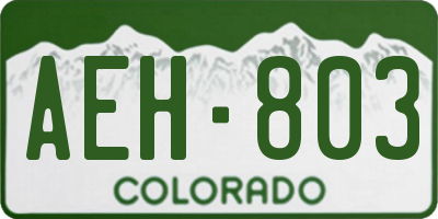 CO license plate AEH803