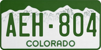 CO license plate AEH804