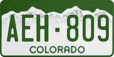 CO license plate AEH809