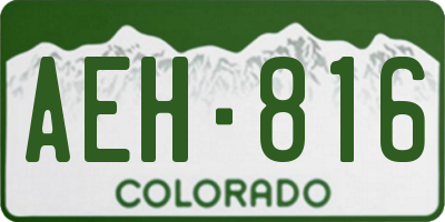 CO license plate AEH816