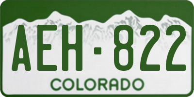 CO license plate AEH822