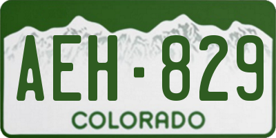 CO license plate AEH829