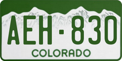 CO license plate AEH830