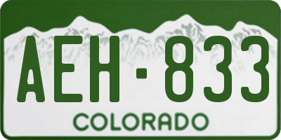 CO license plate AEH833
