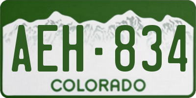 CO license plate AEH834
