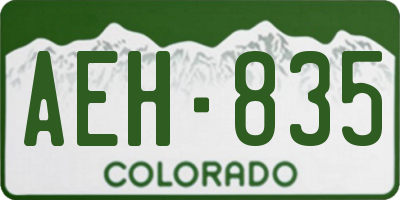 CO license plate AEH835