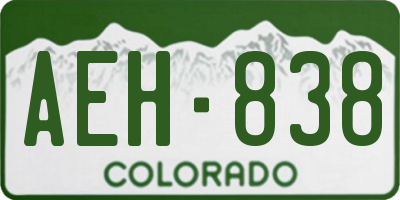 CO license plate AEH838
