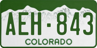 CO license plate AEH843