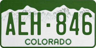 CO license plate AEH846