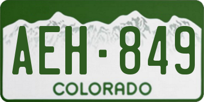 CO license plate AEH849