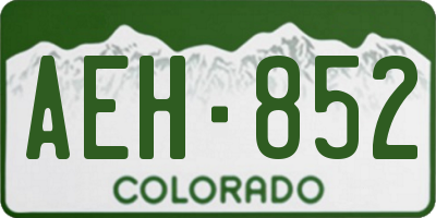 CO license plate AEH852