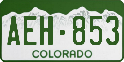 CO license plate AEH853