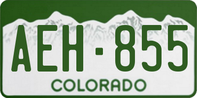 CO license plate AEH855