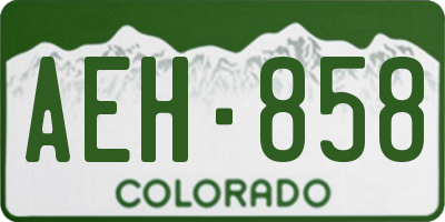 CO license plate AEH858