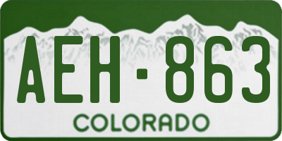 CO license plate AEH863