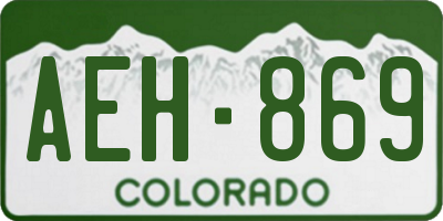 CO license plate AEH869