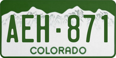 CO license plate AEH871