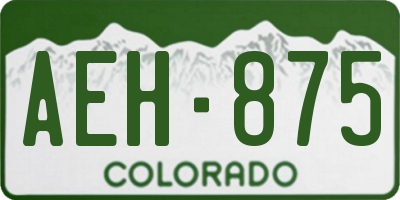 CO license plate AEH875