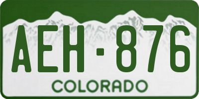 CO license plate AEH876