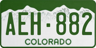 CO license plate AEH882