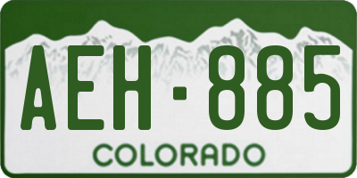 CO license plate AEH885