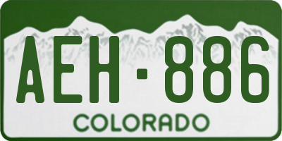 CO license plate AEH886