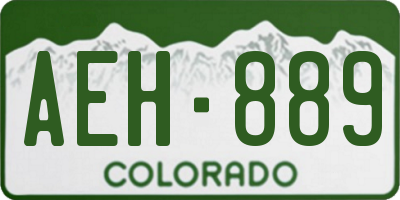 CO license plate AEH889