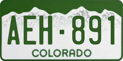 CO license plate AEH891
