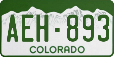 CO license plate AEH893