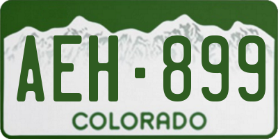 CO license plate AEH899