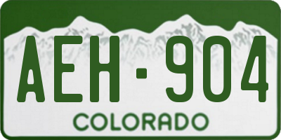 CO license plate AEH904