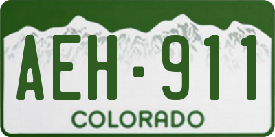 CO license plate AEH911